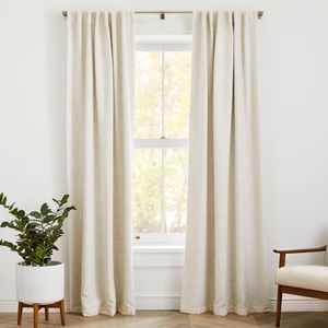 New West Elm Crossweave Curtain 48x84 Natural Canvas (3 panels)